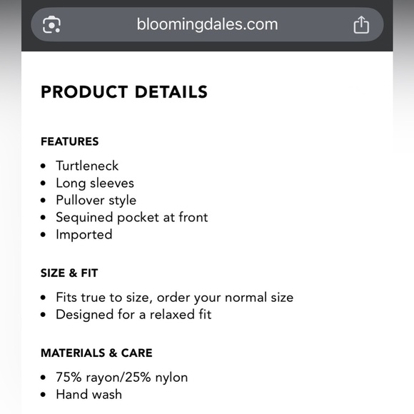 DKNY Sequin Pocket Turtleneck Sweater S - Picture 13 of 14